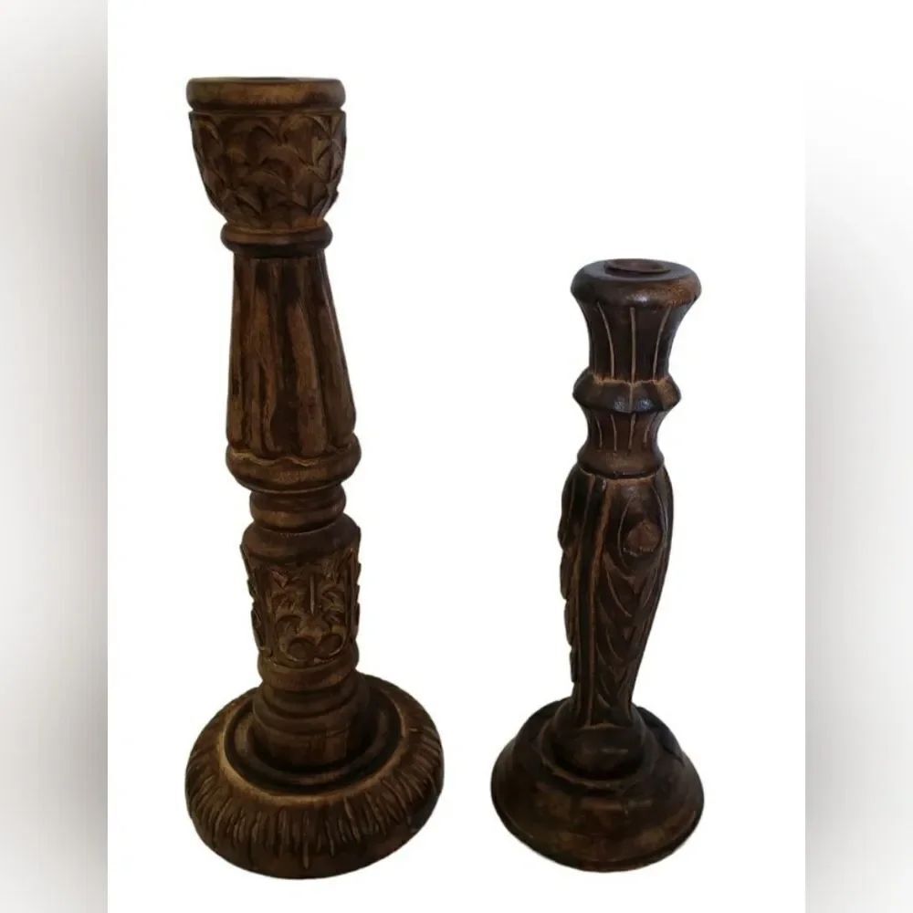 Wood Candle Holders
